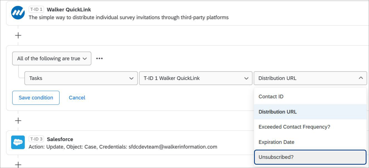 QuickLink Task Return Values Screenshot
